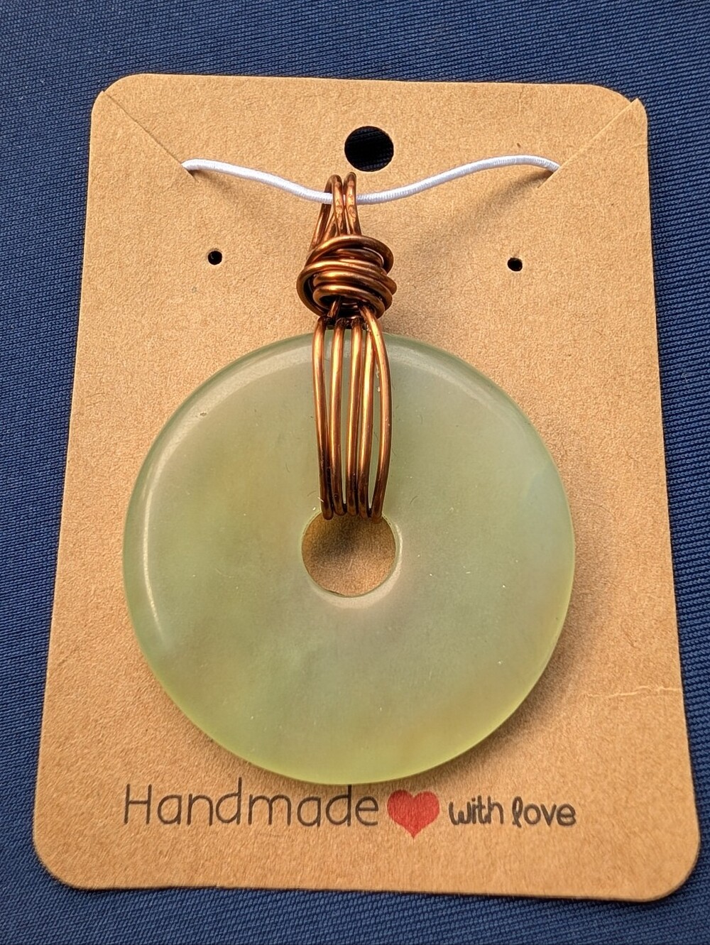 Handmade Aventurine Stone Donut Pendant Necklace